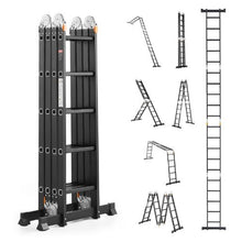 7-in-1 Folding Ladder 19 FT Multi-Purpose Extension Ladder A-Frame 5-Step Telescoping Ladder 330 LB Capacity