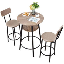 23.5 In Bar Table Set with Two Stools for Office Desk Breakfast Corner (Light Gray Black)