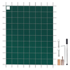 Pool Safety Cover 16x40 ft Inground Rectangle Pool Cover, Green PP Mesh Winter Safety Cover for Swimming Pools (No Tray)