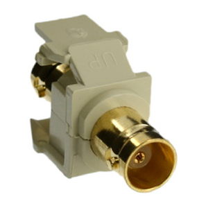 50 Ohm Gold Plated BNC Feedthrough Connector Ivory 40832-BI