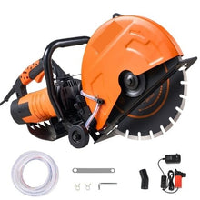 14-Inch Electric Concrete Saw 3200W 5-Inch Cutting Depth Wet Saw with Pump & Blade