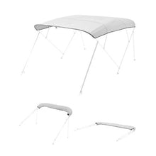 4 Bow Bimini Top Replacement Canopy – 600D Waterproof Polyester Boat Sun Shade 96 L x 91 -96 W Light Grey (Frame Not Included)