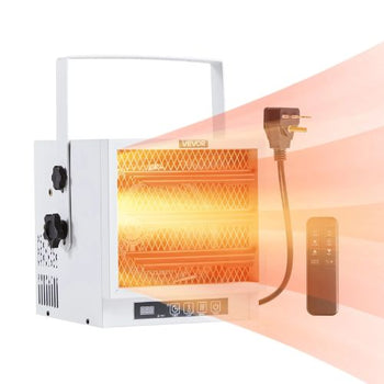 4800W Electric Garage Heater with Remote Control, Wall/Ceiling Mount Fan-Forced Heater – 240V White