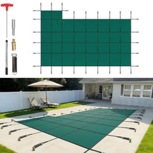 20x40 ft Inground Pool Safety Cover with Right Step Mesh Winter Cover Hardware Included