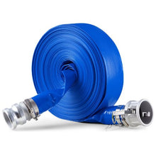 Backwash Hose - 2" x 100 ft, Blue PVC with Clamps & Camlock Aluminum Fittings | For Sewage Treatment Water Transport & Agricultural Use