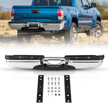 Rear Step Bumper for 1999-2007 Ford F250/F350 Super Duty Chrome Steel Assembly with License Plate Light & Step Pad Replacement for FO1101141
