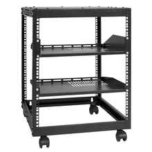 12U Adjustable Depth Open Frame Server Rack with Casters