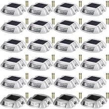 24-Pack Solar Driveway Lights with Bright White LED for Pathway Garden & Walkway