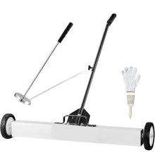 36-Inch Magnetic Sweeper with Wheels and Adjustable Handle for Workshop Garage Yard