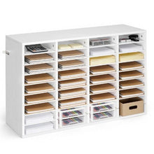 36 Compartment Wooden Literature Organizer Mail Sorter for Office – (White)