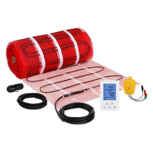 100 Sq.ft Electric Floor Heating Mat with Digital Thermostat & Installation Monitor 110-120V Radiant Floor System for Easy Install