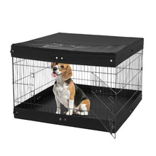 Dog Playpen 4-Panel 24" x 36" Foldable Metal Fence with Door Cover & Pad