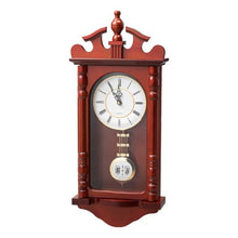 Grandfather Clock 23.2" Vintage Pendulum Wall Clock Quiet Quartz Movement (Cherry Finish)