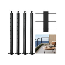 36" Deck Cable Railing Posts 1" x 2" Stainless Steel Black (4-Pack)