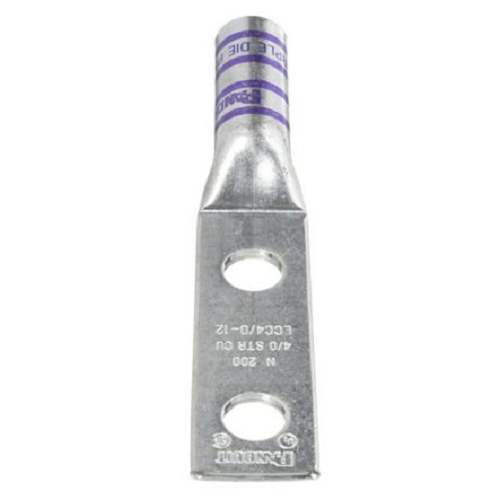 4/0 AWG Copper Compression Connectors Lugs Purple LCC4/0-12-X (Pack of 10)