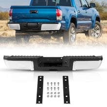 Rear Step Bumper for 2008-2016 Ford F250/F350 Super Duty Chrome Steel Assembly with License Plate Light & Step Pad Replacement for FO1103148