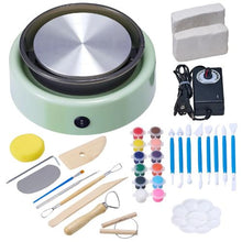 Mini Pottery Wheel 6" Turntable Forward/Reverse Rotation Adjustable Speed Electric Clay Wheel (Green)