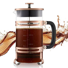 34 oz Glass French Press Coffee Maker with Stainless Steel Filter Copper