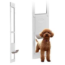 91 to 96 In Dog Door for Sliding Glass Door and Adjustable Height with Metal Rotating Hinges Lock Design for Renters