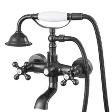 Clawfoot Tub Faucet Wall-Mount Bathtub Filler Handheld Shower Oil-Rubbed Bronze 360° Spout