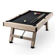 7ft Billiards Pool Table – Wood Finish Black Cloth for Family Game Room Kids Adults
