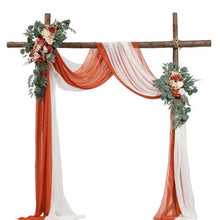 21' Ft Burnt Orange Wedding Arch Draping Fabric Reception Backdrop Wedding Decoration Artificial Wedding Arch Flowers Kit XH-HQ04 (Pack of 4)