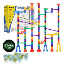 145-Piece Marble Run Set, Glow-in-the-Dark & Glass Marbles, STEM Race Track Toy for Kids 3+