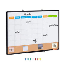 36"x 24" 36"x 24" Monthly Calendar Whiteboard Combo with Aluminum Frame – 2-in-1 Magnetic for School Office