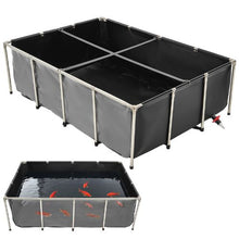 470-Gal PVC Koi Fish Pond with Viewing Panel Stainless Steel Frame & Drain Valve