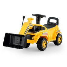 Ride-On Toddler Excavator Car 19-36 Months with Music Storage 55 lbs Capacity Foot-to-Floor Walker Yellow