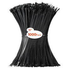 Cable Zip Ties 12-inch Cable Wire Ties 50lbs Tensile Strength 1000 Pack