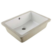 18.5" x 13.19" Rectangular Undermount Bathroom Sink White Ceramic Basin with Overflow