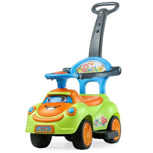 Ride-On Push Car for Toddlers 19–36 Months – Foot-to-Floor Buggy with Guardrails Handle & Storage, Green