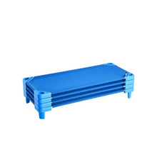 52" x 23" Blue Stackable Toddler Nap Cots with Portable Daycare Beds for Preschool & Kids (Pack of 4)
