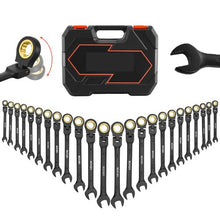 24-Piece Flex-Head Ratcheting Wrench Set SAE & Metric 72-Tooth Cr-V Steel with Case