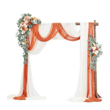 33' Ft Burnt Orange Wedding Arch Draping Fabric Reception Backdrop Wedding Decoration Artificial Wedding Arch Flowers Kit XH-HQ07 (Pack of 5)