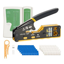 RJ45/RJ11/RJ12 Crimping Tool Kit 4/6/8-Pin 50 Connectors & Boots Cable Tester