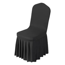 30PCS Stretch Spandex Chair Covers Flat-Front Polyester Slipcovers for Wedding Banquet & Dining Chairs (Black)