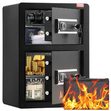 3.1-3.9 cu.ft Double Doors Safe Box with Key Lock & Password for Money Documents Jewelry and Valuables
