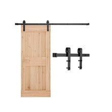 6.6FT Sliding Barn Door Hardware Kit 330LB Heavy Duty Single Door Track Black J-Shape Rollers Fits 36-40" Wide & 1-3/8" to 1-3/4" Thick Doors
