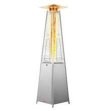 48,000 BTU Pyramid Propane Patio Heater Quartz Glass Tube Outdoor Flame Heater (Silver)