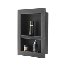 16 x 20 Inch Recessed Shower Niche Waterproof Wall Storage with Adjustable Divider Black