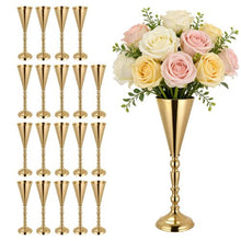 Wedding Flower Vase, 16.9" Gold Trumpet Centerpiece Vases for Wedding & Party Decor (20PCS)