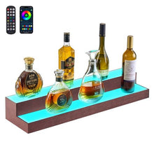 30-Inch LED Lighted Liquor Bottle Display with RF Remote & App Control for 15 Bottles