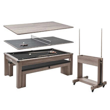 7ft 3-in-1 Pool Table Combo with Dining & Ping Pong for Family Recreation Room