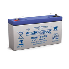 6V 1.2Ah F1 Terminal SLA Rechargeable Battery PS-612 F1 (Pack of 25)