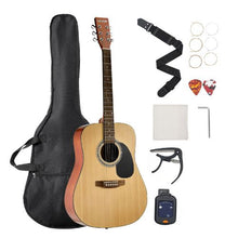 41 Inch Dreadnought Acoustic Guitar Bundle with Gig Bag Tune Capo & Accessories (Natural)