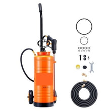 3.5-Gallon Stainless Steel Concrete Sprayer Wheeled Cart 20.5-Inch Wand 48"/120" Hoses & 2 Brass Nozzles