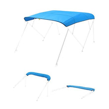 4 Bow Bimini Top Replacement Canopy – 600D Waterproof Polyester Boat Sun Shade 96 L x 97 -103  W Pacific Blue (Frame Not Included)