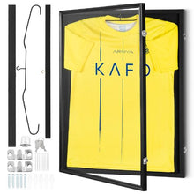 Sports Jersey Frame Display Case 23.3 x 31.2 in Lockable Shadow Box with UV Protection (Black)